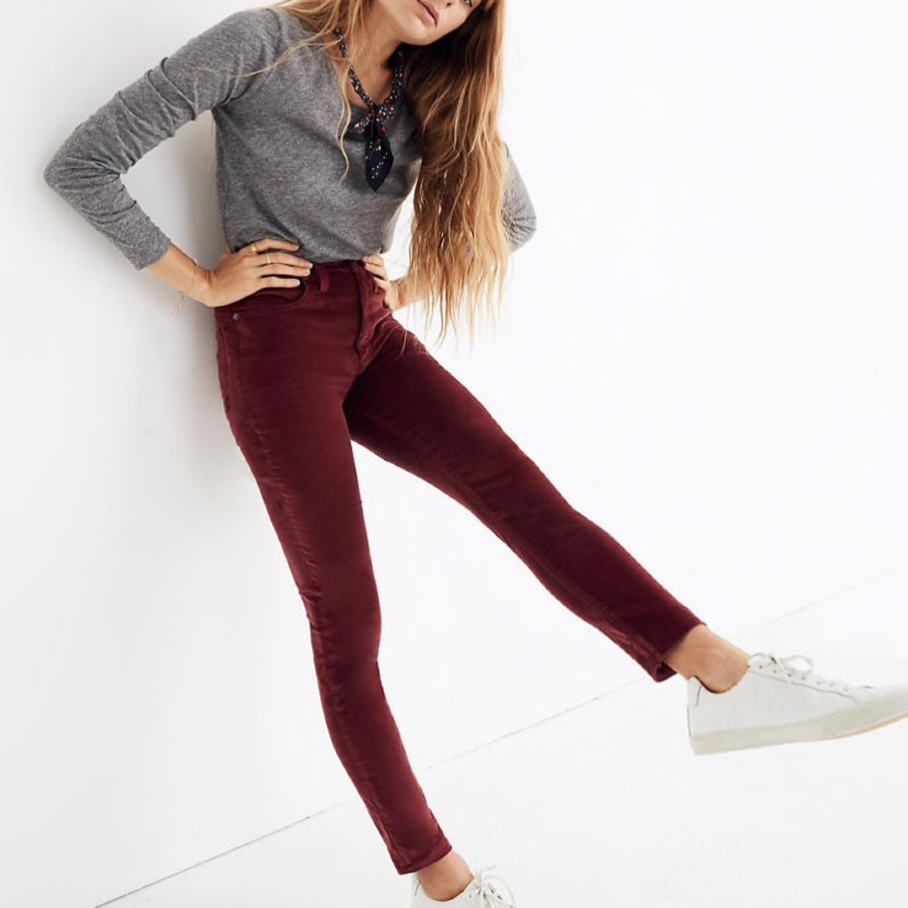 NWT Madewell plus size high rise velvet jeans 35
